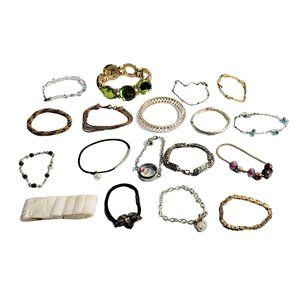 Estate Jewelry Lot Of 18 Misc Bracelets